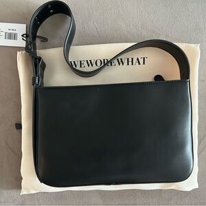 NWT WeWoreWhat black vegan leather shoulder bag